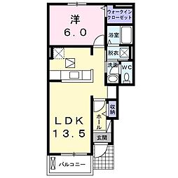 シエロアズールB 1LDKの間取図画像
