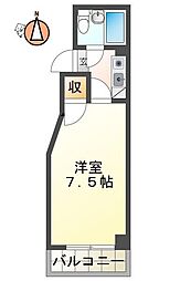 イチエイパークサイドハイツ 1Kの間取図画像