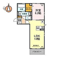 パストラル庄町 1LDKの間取図画像