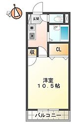 ハイツ医大前 1Kの間取図画像