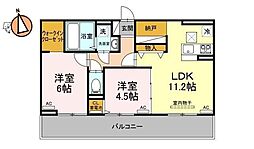 サンセール問屋町 2LDKの間取図画像