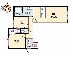 プレミアス 2LDKの間取図画像