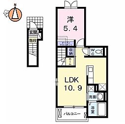 フィオーレNS4-A 1LDKの間取図画像