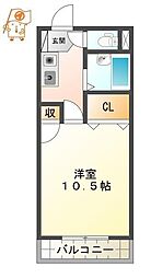 ハイツ医大前 1Kの間取図画像