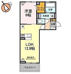 セレーノ南田宮 1LDKの間取図画像
