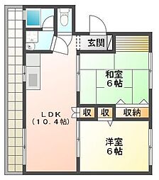 コォーリングマンション2 2LDKの間取図画像