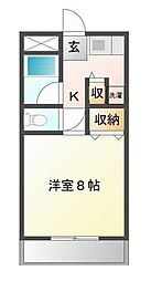 JR徳島線 蔵本駅 徒歩11分の賃貸マンション 2階1Kの間取り