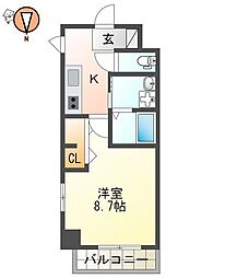 徳島市西新町4丁目マンション 1Kの間取図画像