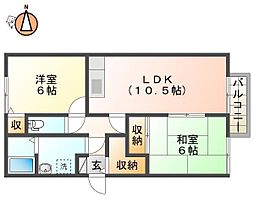 サンフレールカシハラ 2LDKの間取図画像