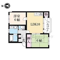 長浜ミラクルステアーズ 4階2LDKの間取り
