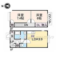 クレストステージ1 2LDKの間取図画像