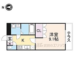 オーベルジュ・オオミ 1Kの間取図画像