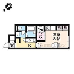 近江鉄道近江本線 豊郷駅 徒歩9分の賃貸アパート 1階1Kの間取り