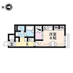 レオパレス宮司東 1階1Kの間取り