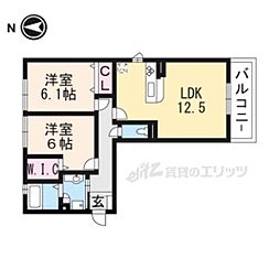メゾンシャトー神照 3階2LDKの間取り