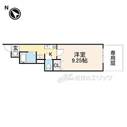 近江鉄道近江本線 水口駅 徒歩17分の賃貸アパート 1階1Kの間取り