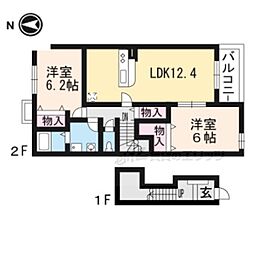 トゥー・ル・モンド 2階2LDKの間取り