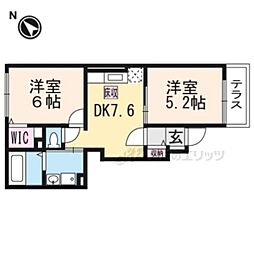 近江鉄道近江本線 日野駅 4.1kmの賃貸アパート 1階2DKの間取り