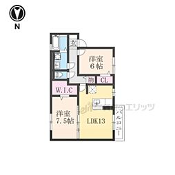 グレイスソシアキトロ 2階2LDKの間取り