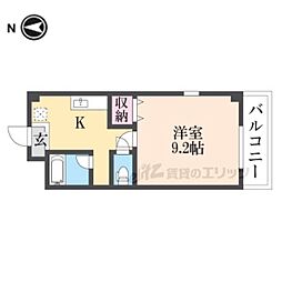 ヴィラ・ミユキ 2階1Kの間取り