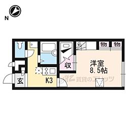 レオパレスエスポワール 1Kの間取図画像