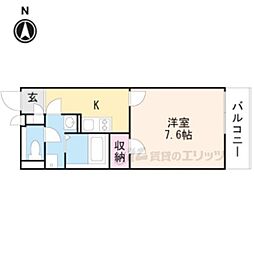 近江鉄道近江本線 水口駅 徒歩23分の賃貸アパート 2階1Kの間取り