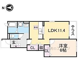 エステート　ピア 1階1LDKの間取り