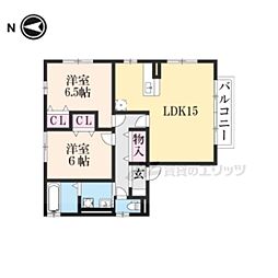 ＥＡＳＴ　ＮＯＮＡＭＩ拾弐番館 1階2LDKの間取り