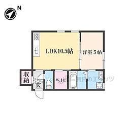 ランマンスクエア 1階1LDKの間取り