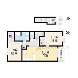 Ｒｉｒｉａ　VII　V 2階2LDKの間取り