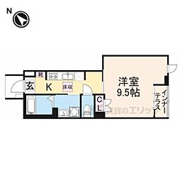 仮称）室町アパート新築工事 1階1Kの間取り