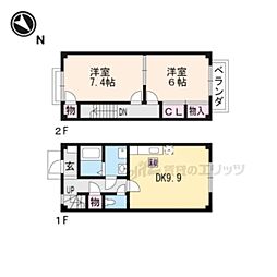 Ｅｓｐｏｉｒ 1階2LDKの間取り