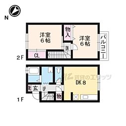 ナユタのさとファミール 1階2DKの間取り