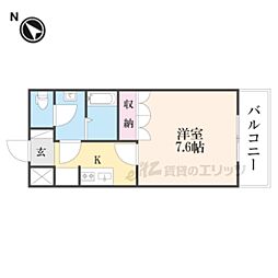 ＭＵＬＢＥＲＲＹ　ＨＯＵＳＥ 2階1Kの間取り
