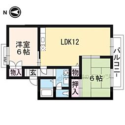 JR東海道・山陽本線 栗東駅 徒歩18分の賃貸アパート 1階2LDKの間取り