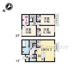 JR東海道・山陽本線 野洲駅 徒歩20分の賃貸アパート 1階3LDKの間取り