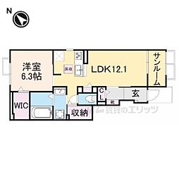 近江鉄道近江本線 彦根口駅 徒歩14分の賃貸アパート 1階1LDKの間取り