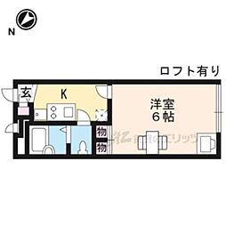 JR東海道・山陽本線 守山駅 徒歩7分の賃貸アパート 2階1Kの間取り
