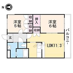 JR湖西線 和邇駅 徒歩5分の賃貸アパート 2階2LDKの間取り