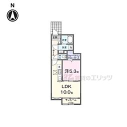ルミエール-D 1LDKの間取図画像