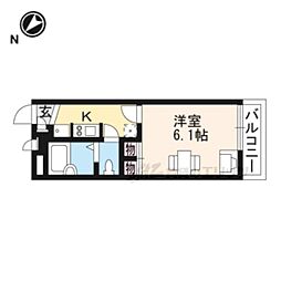 レオパレスジュネスいぶき 1Kの間取図画像