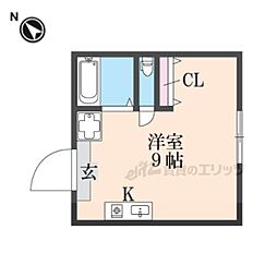 ビラマキノ ワンルームの間取図画像