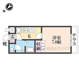 シャトーグリーン1 1Kの間取図画像