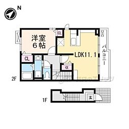グレイス 1LDKの間取図画像