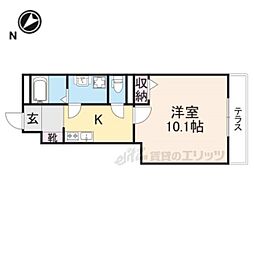 グランドソレーユ壱番館 1Kの間取図画像