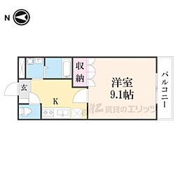 サラージュ 1Kの間取図画像