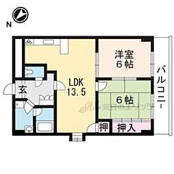 サンハイム野洲 2LDKの間取図画像