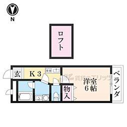 ハイアール21 1Kの間取図画像