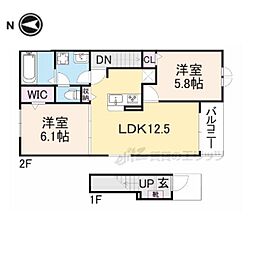 ノアヴェルテ 2LDKの間取図画像