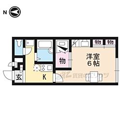 レオパレスパルティール 1Kの間取図画像
